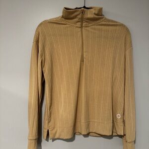 3 for $10 Pro Player Ribbed Zip Mock Neck Sweatshirt Cream Tan Small NWT 1/4 Zip